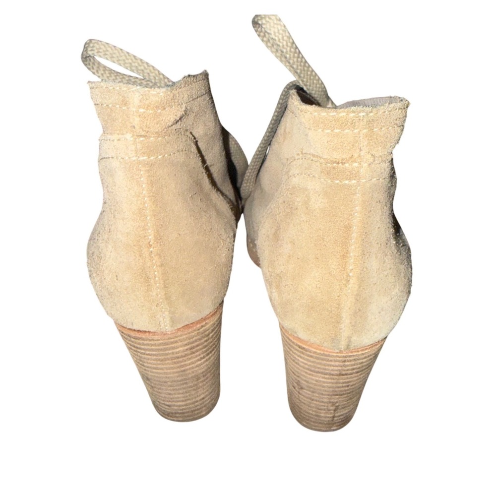 Baldinini Trend Tan‎ Suede Lace Up Ankle Boots Made In Italy 37 Boho - Picture 2 of 5